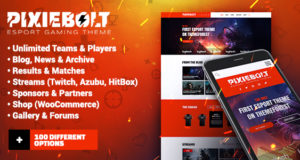 PixieBolt | eSports Gaming Thema für Clans & Organisationen